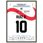 Bryan Ruiz köpft Costa Rica zum Sieg gegen Italien bei der WM 2014 50x70-cm-20x28-Schwarzer-Aluminiumrahmen