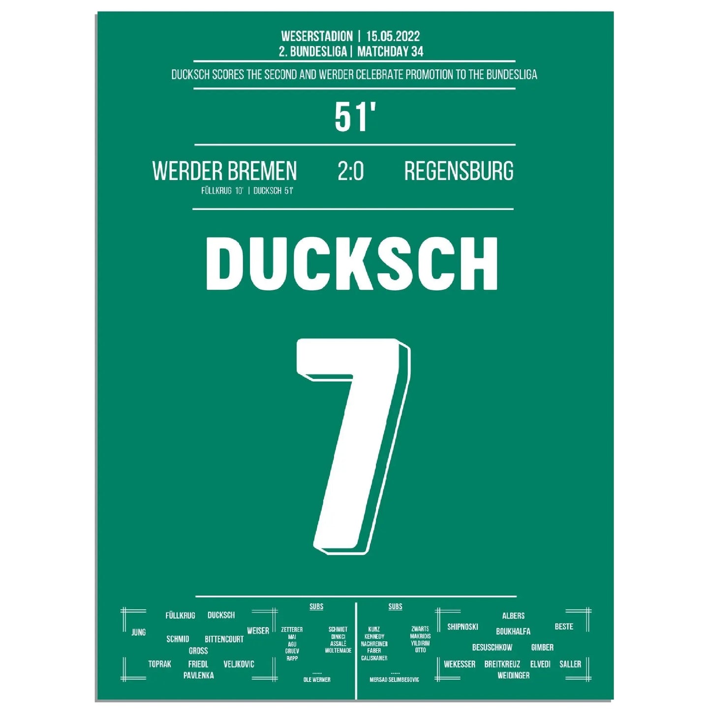 Ducksch macht Bremen's Wiederaufstieg perfekt