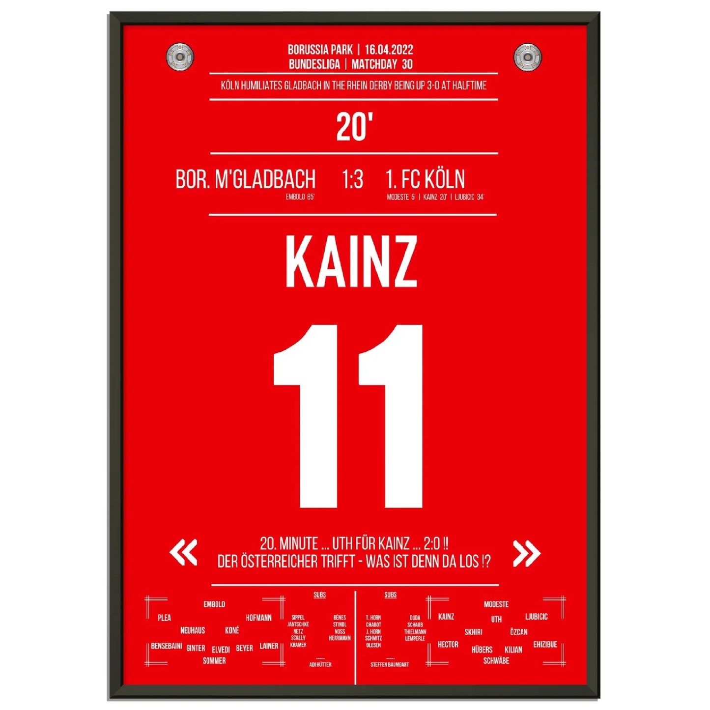 Kölner Derby-Sieg in Mönchengladbach Bundesliga Saison 2021/22