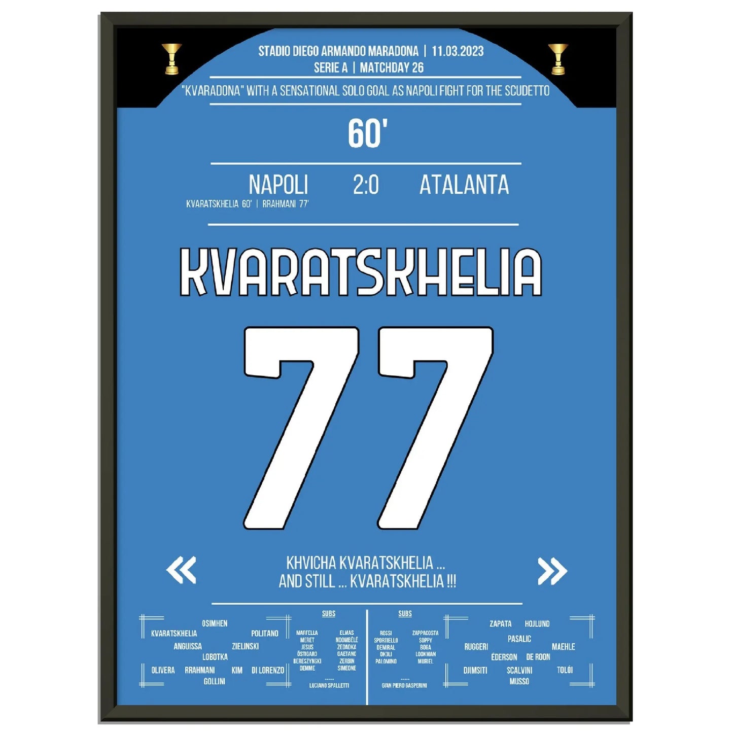 Kvaratskhelia mit phänomenalen Solo-Tor gegen Atalanta im Rennen um den Scudetto 2023