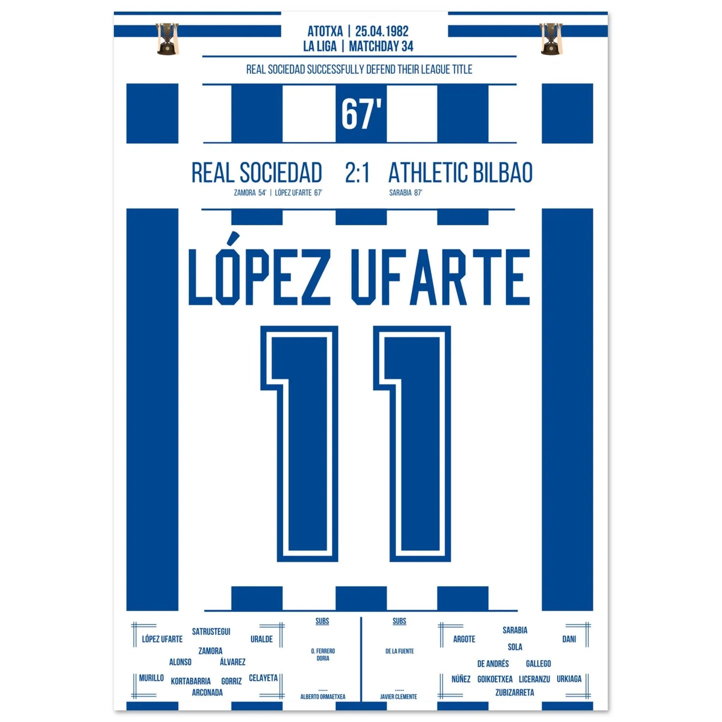 López Ufarte's goal for the title defense in 1982