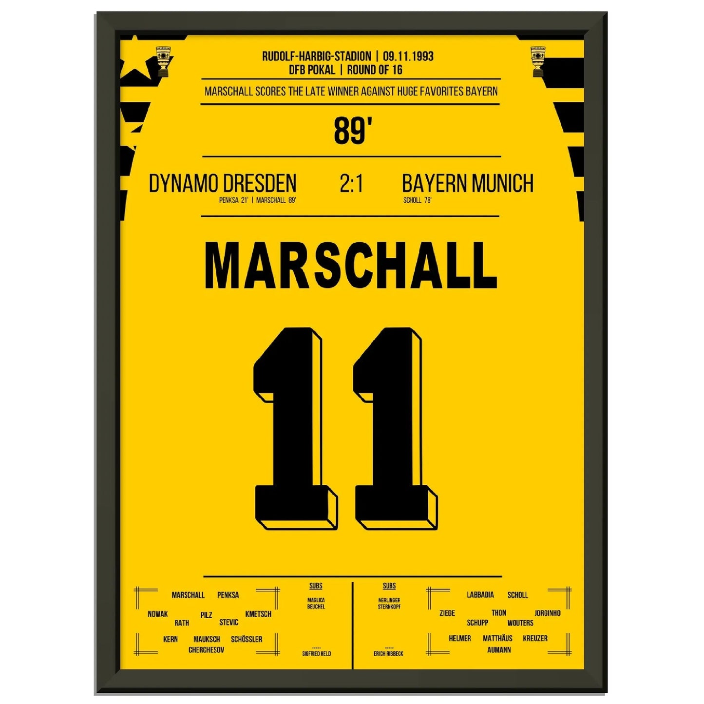 Pokalsensation durch Marschall - Dresden besiegt Bayern im DFB Pokal Achtelfinale 1993