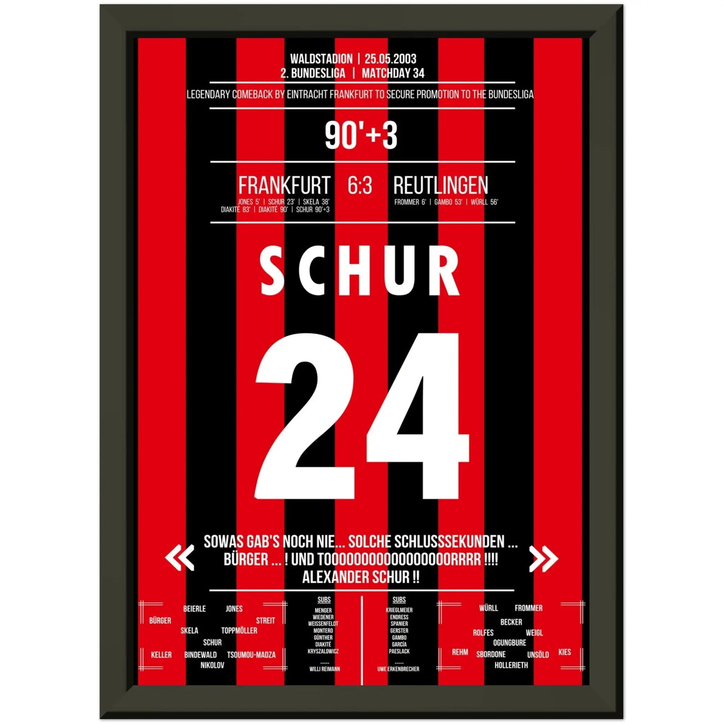 Schur krönt legendäre Aufholjagd gegen Reutlingen 2003