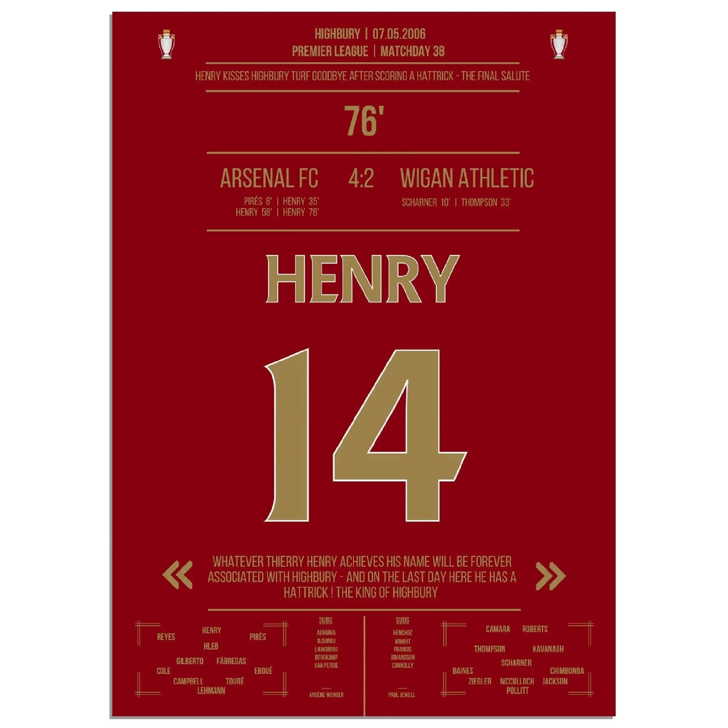 Thierry Henry Hattrick Last Game At Highbury Arsenal - Wigan - The Final Salute