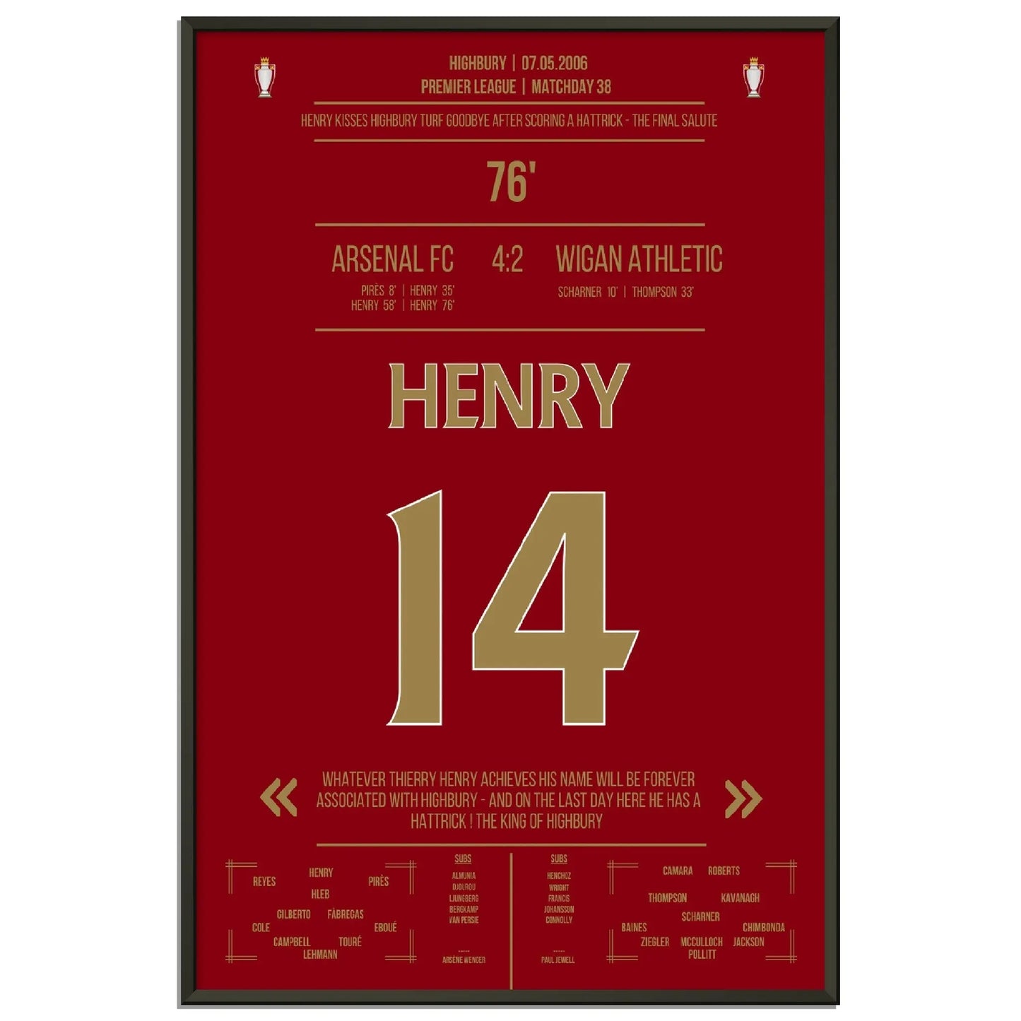 Thierry Henry Hattrick Last Game At Highbury Arsenal - Wigan - The Final Salute