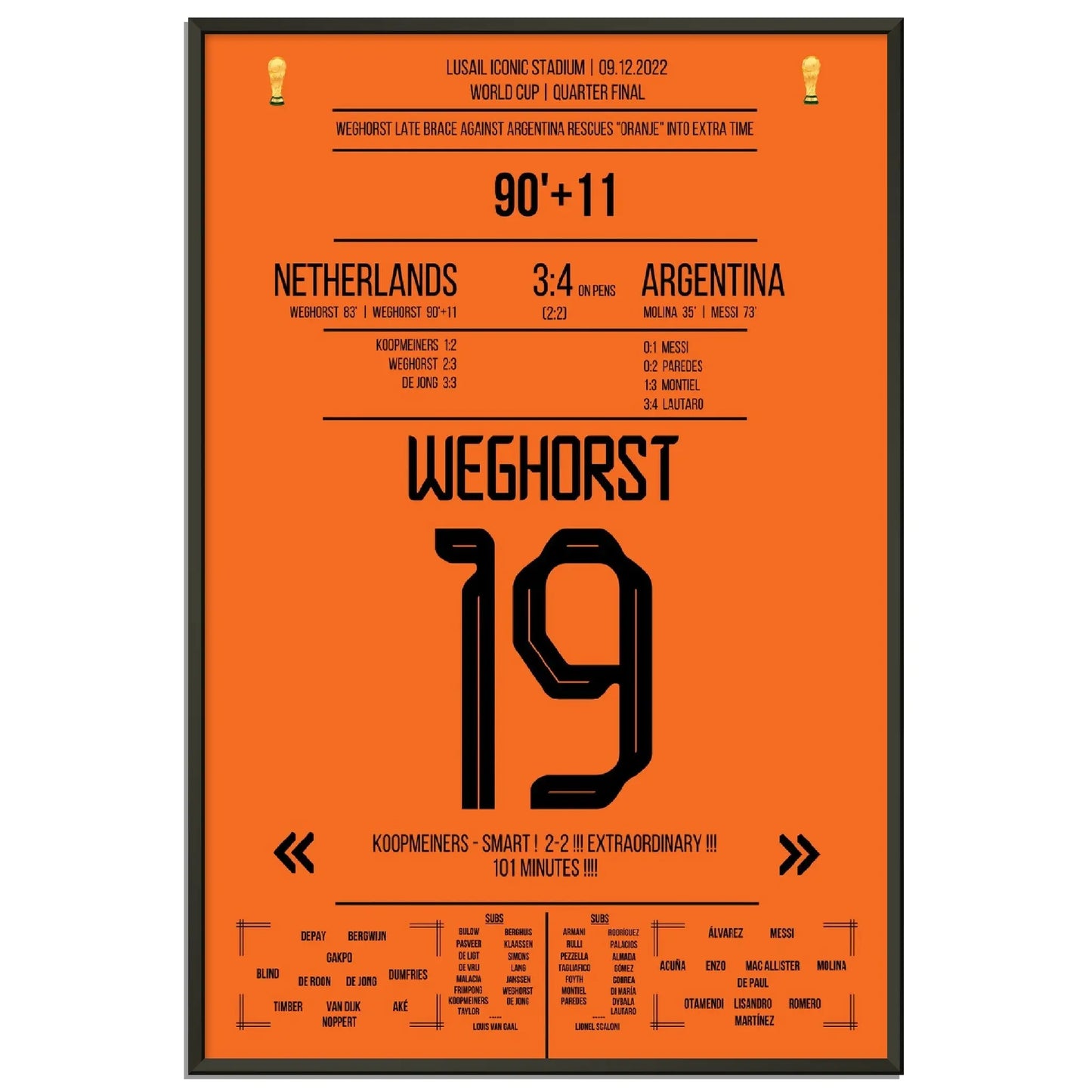 Weghorst's Tor zum Ausgleich in letzter Sekunde gegen Argentinien bei der Weltmeisterschaft 2022