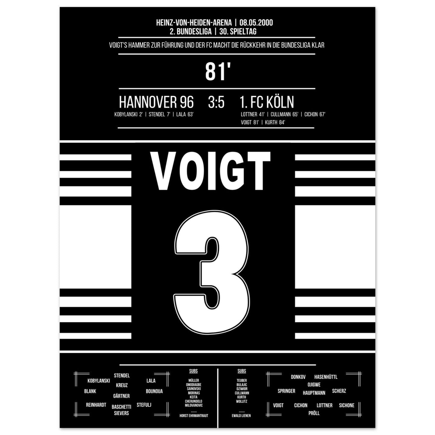 Voigt's Führungstreffern zum Wiederaufstieg 2000 45x60-cm-18x24-Ohne-Rahmen