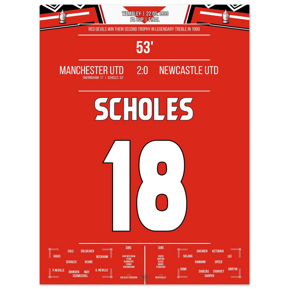 Scholes trifft bei United's Pokaltriumph in Wembley in der Treble-Saison