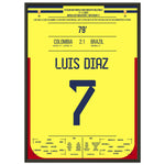 Luis Diaz schießt Kolumbien zum Sieg gegen Brasilien und widmet es seinem Vater 50x70-cm-20x28-Schwarzer-Aluminiumrahmen
