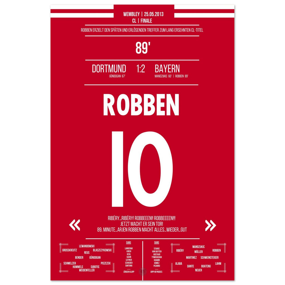 Robben with late winning goal in the German CL final - German version