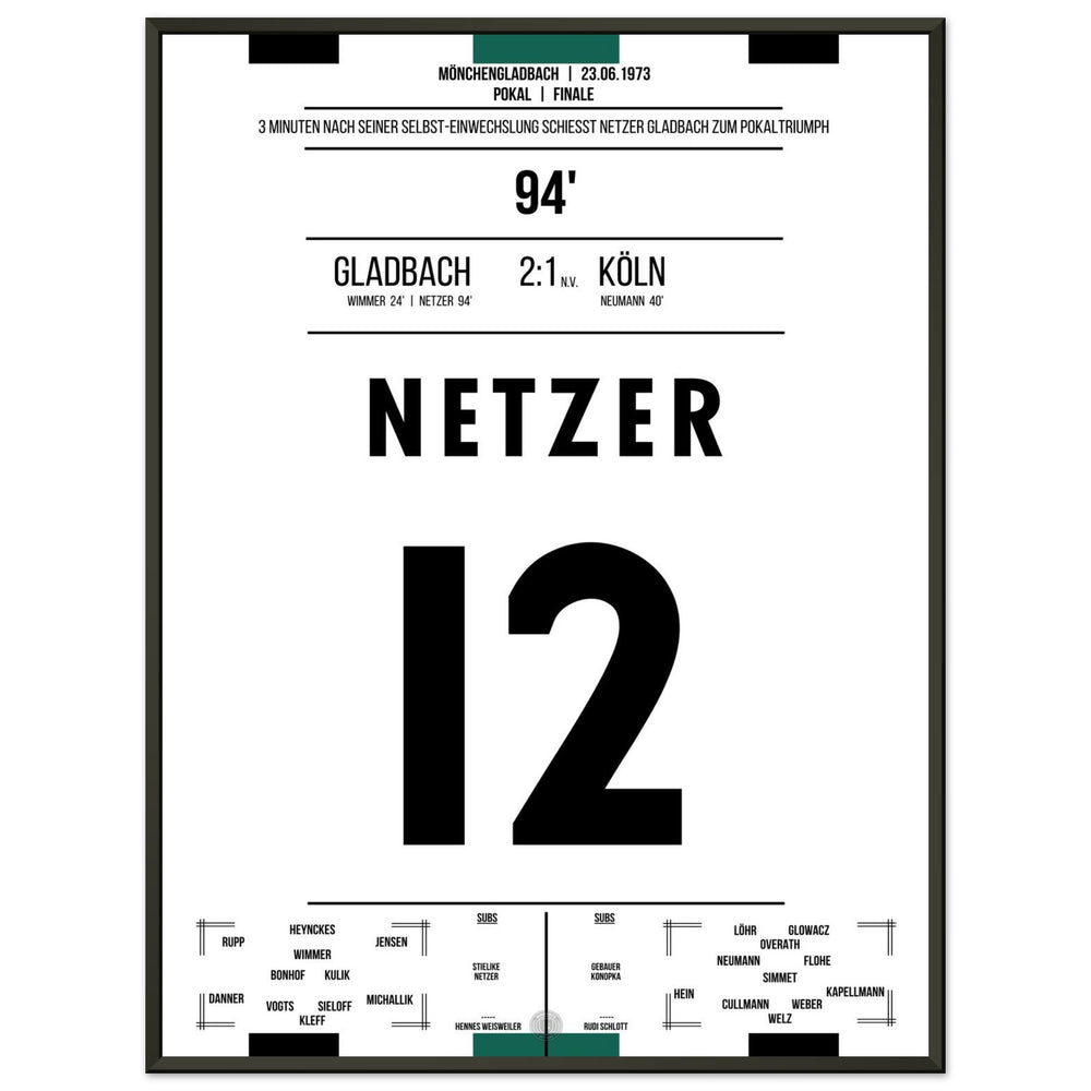 Netzer wechselt sich selbst ein und schießt Gladbach zum Pokalsieg 1973