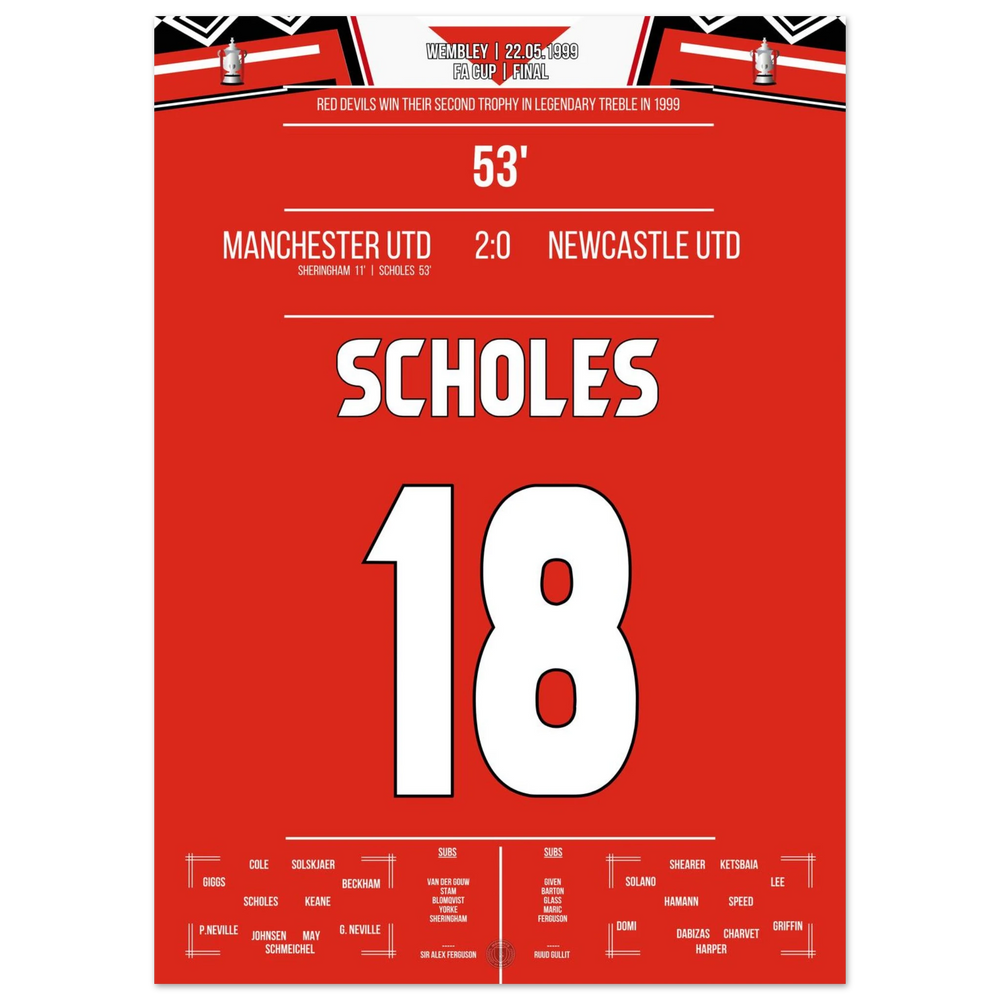 Scholes trifft bei United's Pokaltriumph in Wembley in der Treble-Saison
