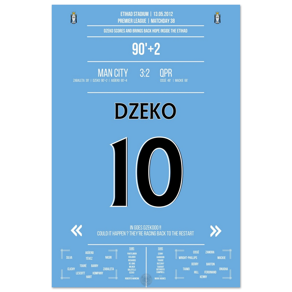 Dzeko trifft per Kopf und leitet City's legendäre Aufholjagd ein