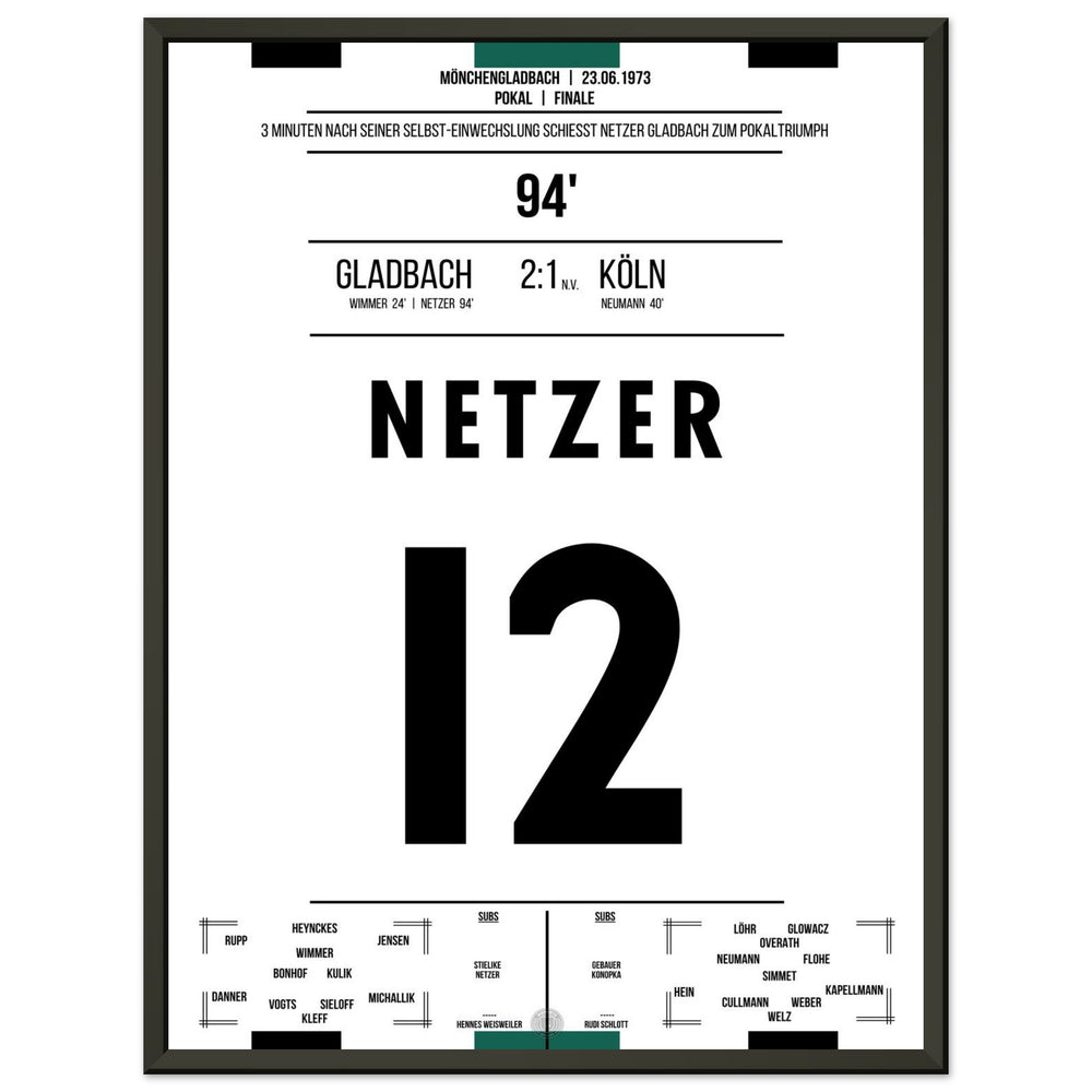Netzer wechselt sich selbst ein und schießt Gladbach zum Pokalsieg 1973