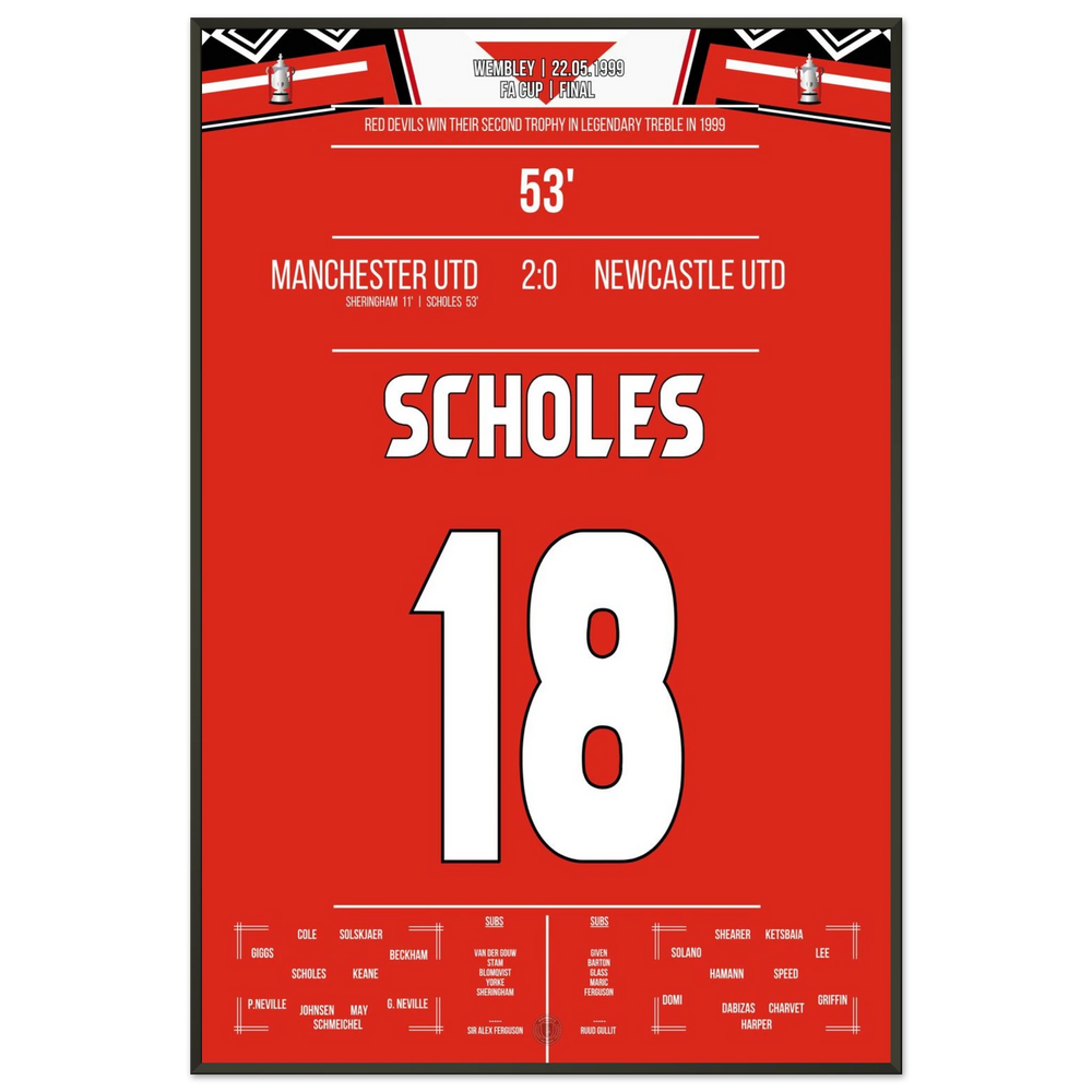 Scholes trifft bei United's Pokaltriumph in Wembley in der Treble-Saison