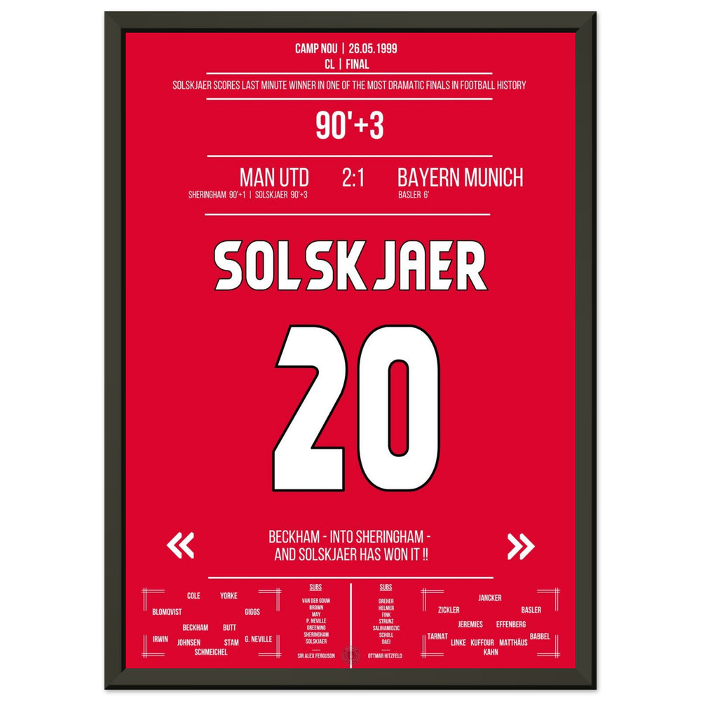 Solskjaer trifft im denkwürdigsten Comeback der Geschichte im Finale 1999 gegen Bayern