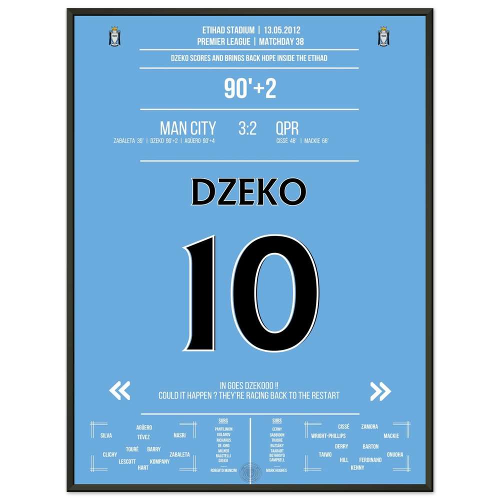 Dzeko trifft per Kopf und leitet City's legendäre Aufholjagd ein