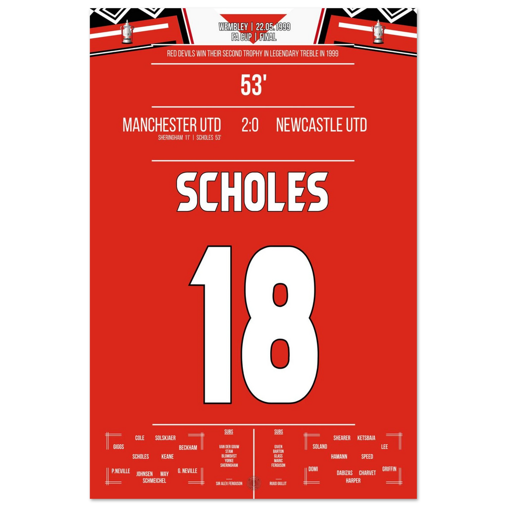 Scholes trifft bei United's Pokaltriumph in Wembley in der Treble-Saison