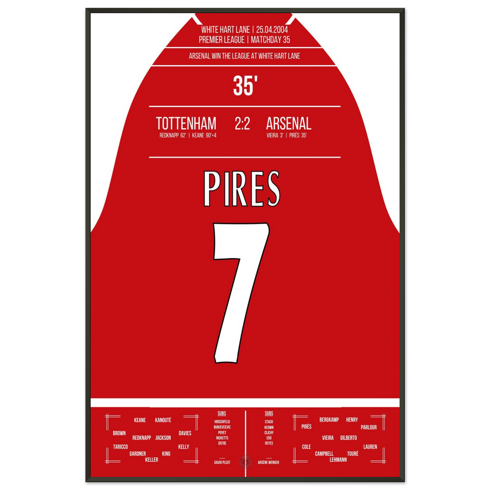 Pires' goal in the championship win at White Hart Lane in 2004