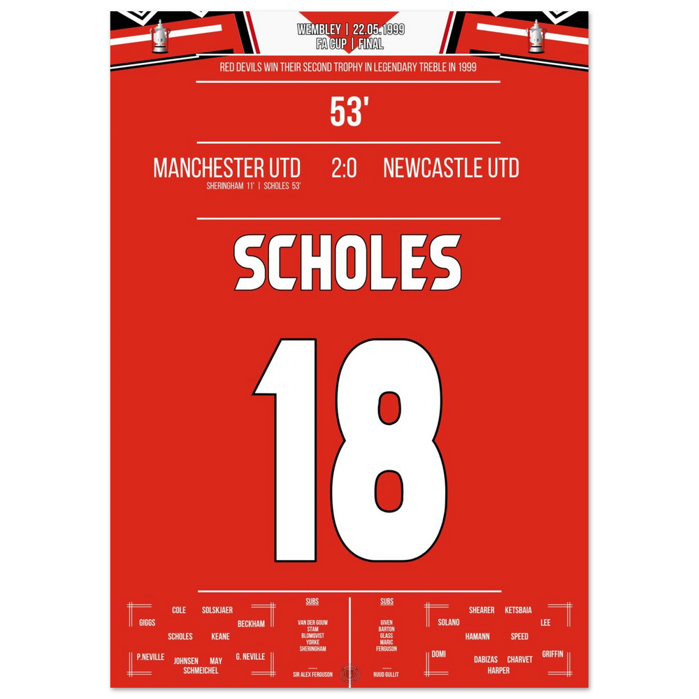 Scholes trifft bei United's Pokaltriumph in Wembley in der Treble-Saison