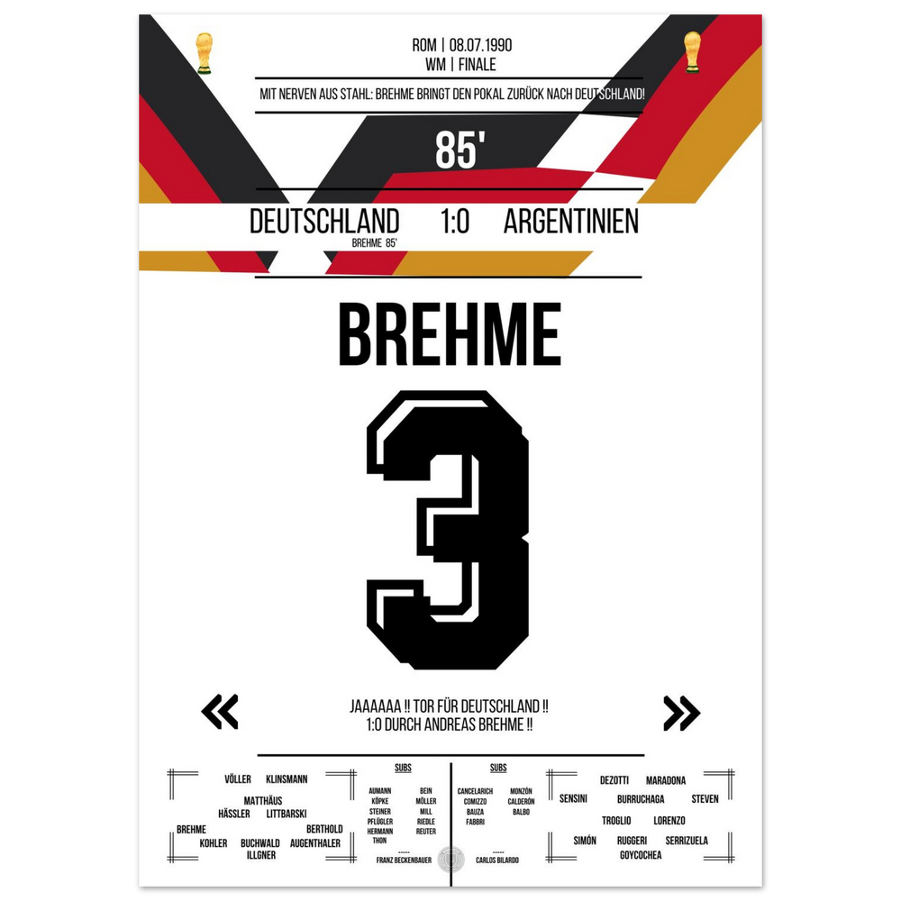 Brehme's Elfmeter gegen Argentinien im WM-Finale 1990