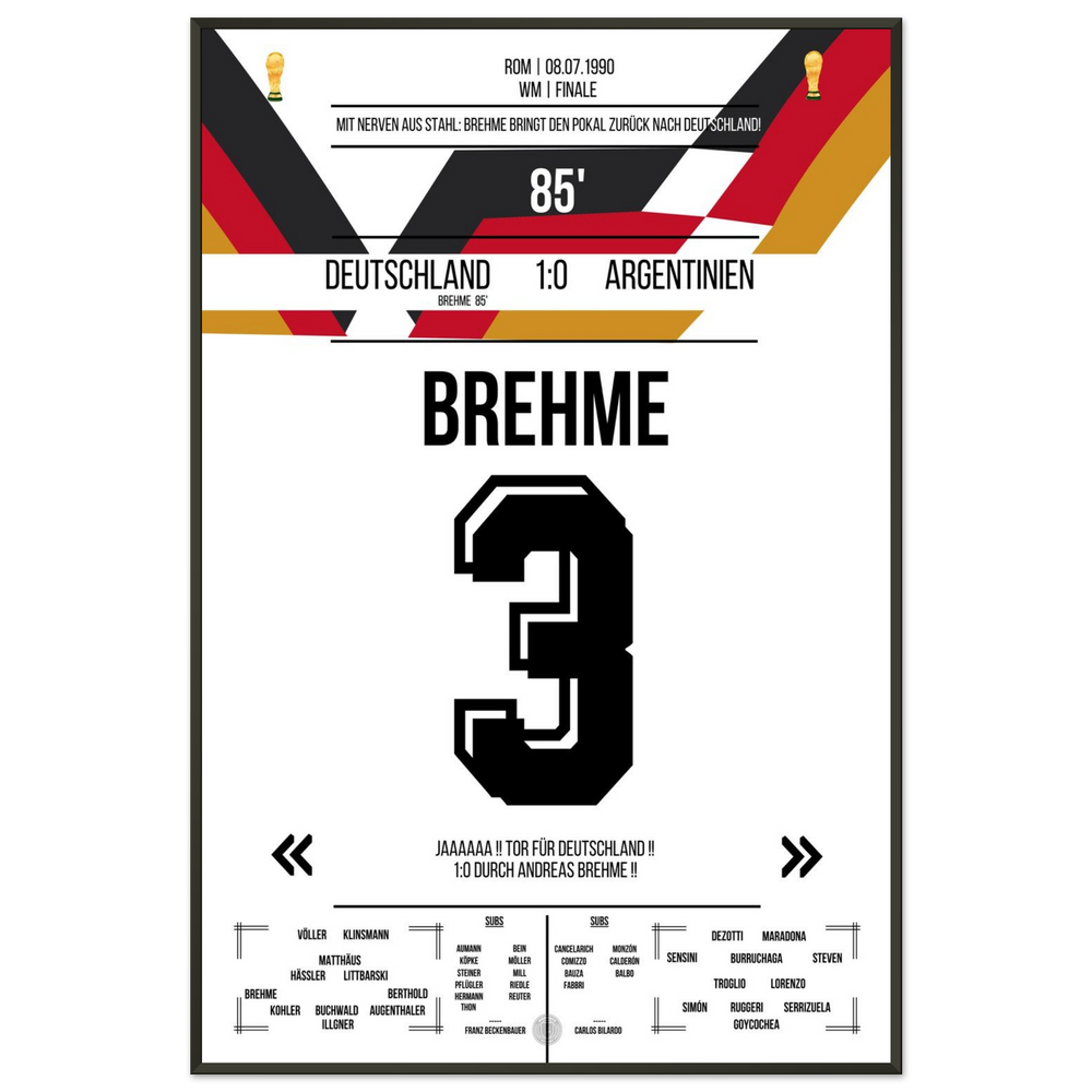 Brehme's Elfmeter gegen Argentinien im WM-Finale 1990