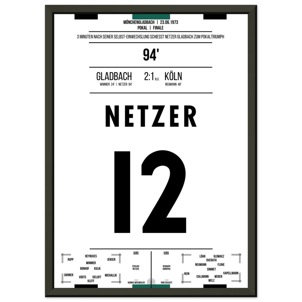 Netzer wechselt sich selbst ein und schießt Gladbach zum Pokalsieg 1973