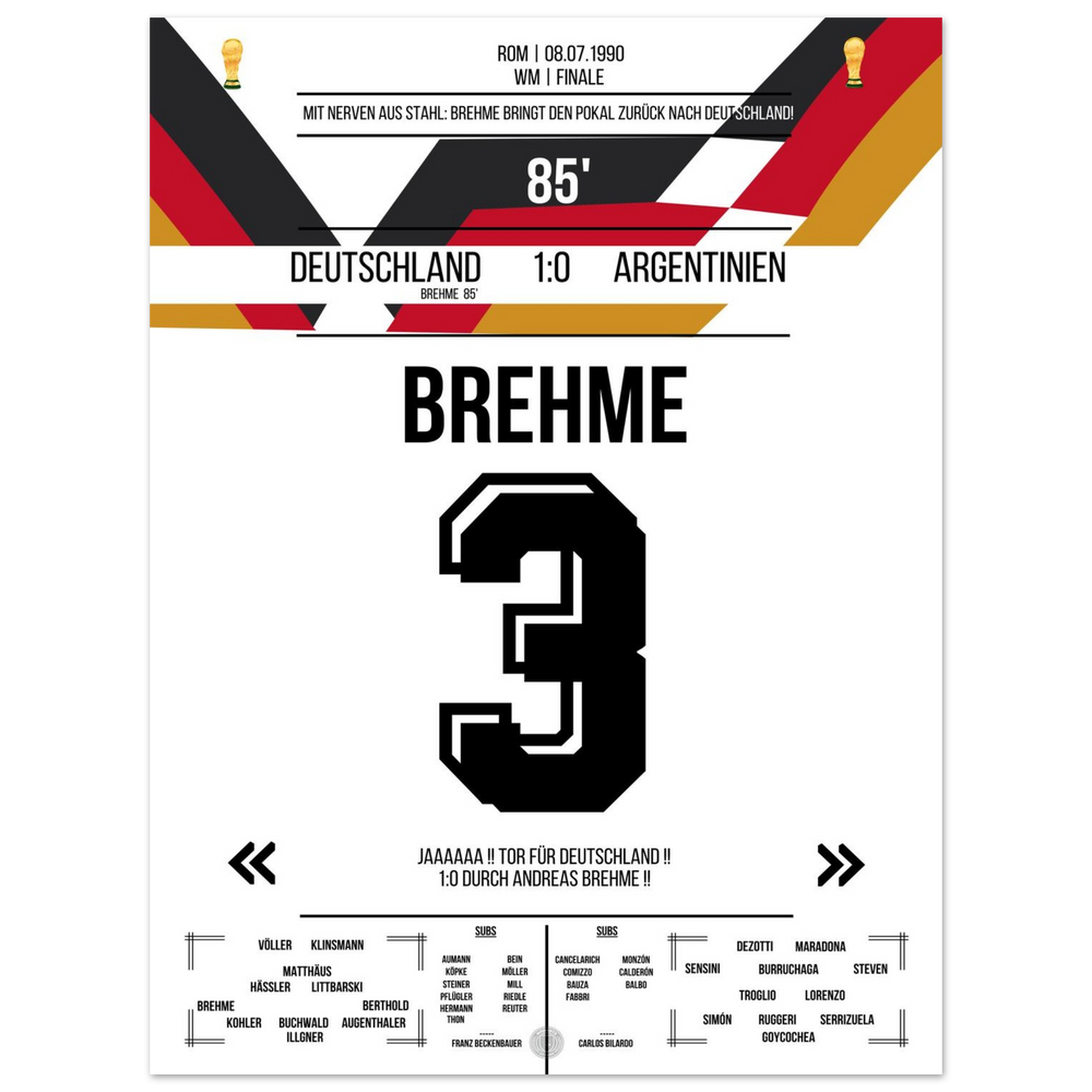 Brehme's Elfmeter gegen Argentinien im WM-Finale 1990