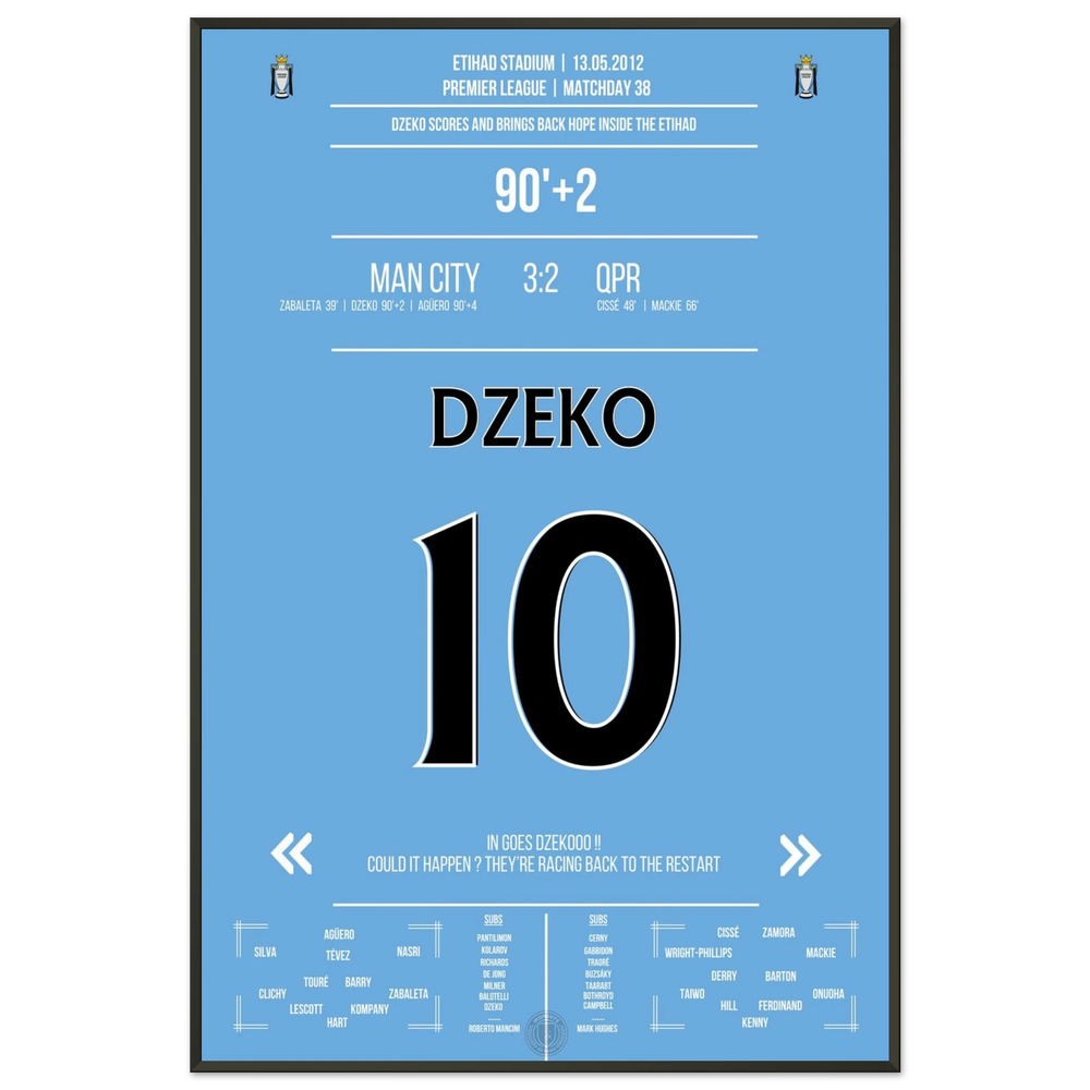 Dzeko trifft per Kopf und leitet City's legendäre Aufholjagd ein