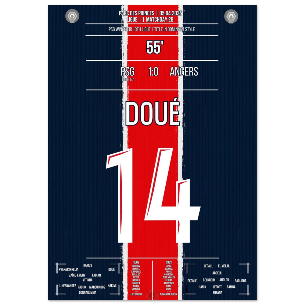 <tc>Doué scores as PSG win their 13th Ligue 1 title





</tc>