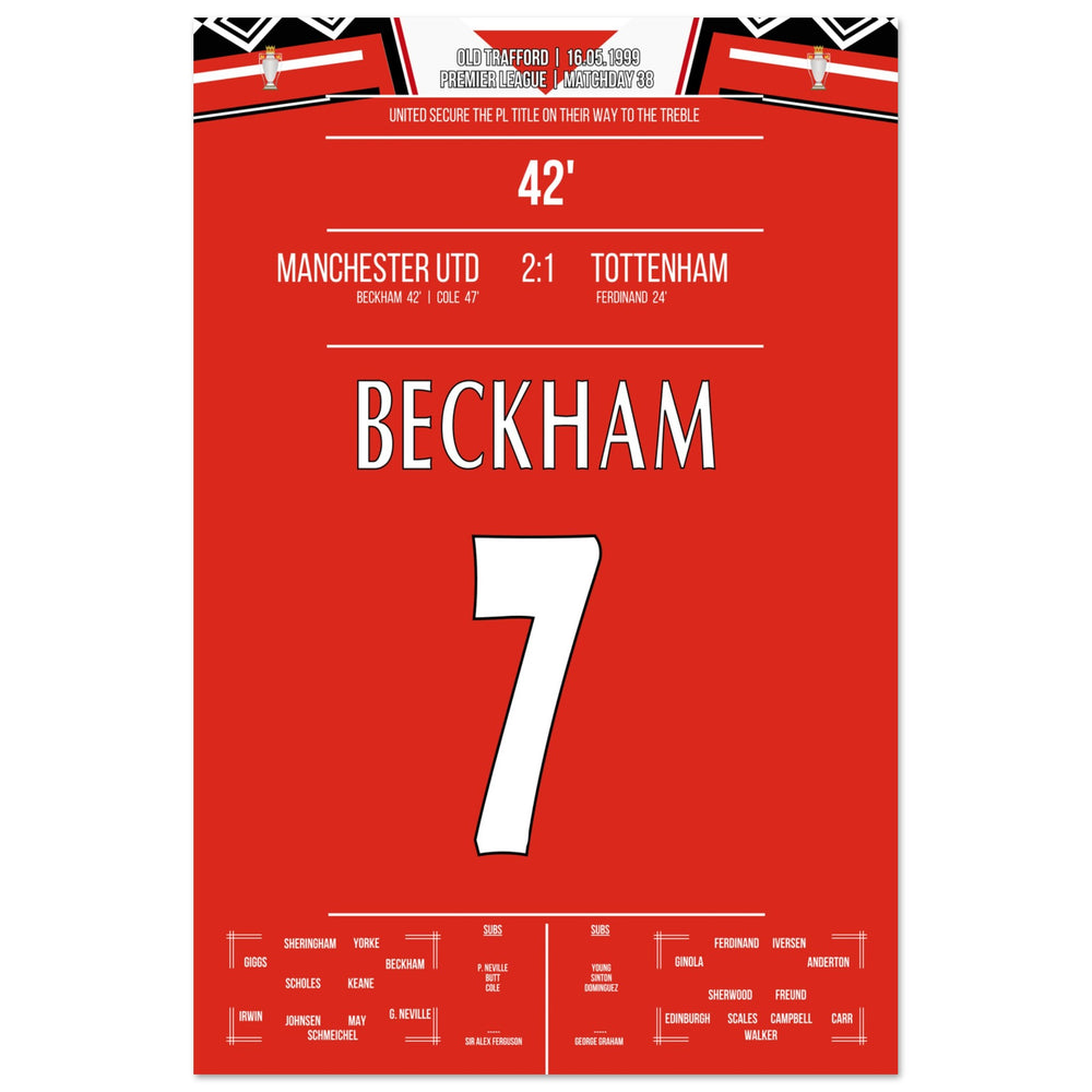 Beckham's Tor beim Gewinn der Meisterschaft 1999