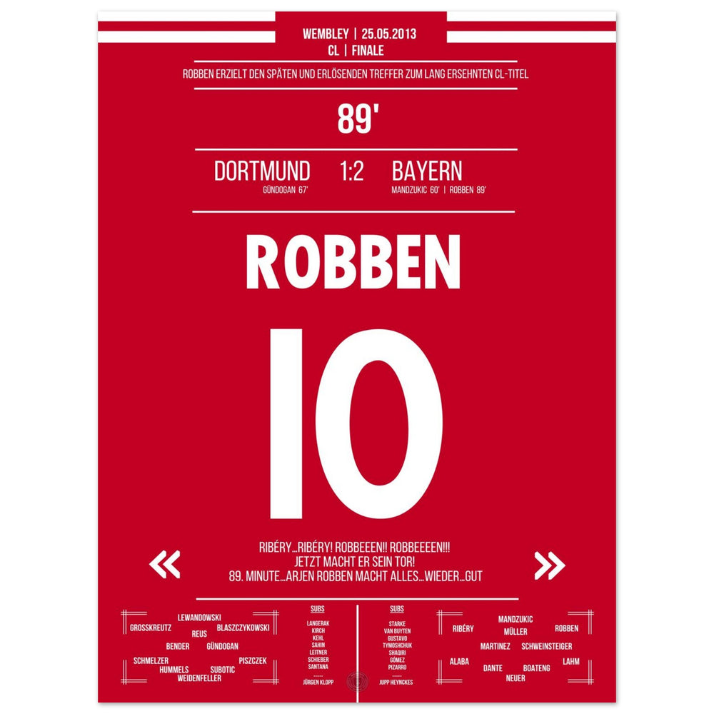Robben with late winning goal in the German CL final - German version
