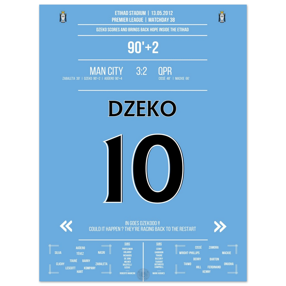 Dzeko trifft per Kopf und leitet City's legendäre Aufholjagd ein