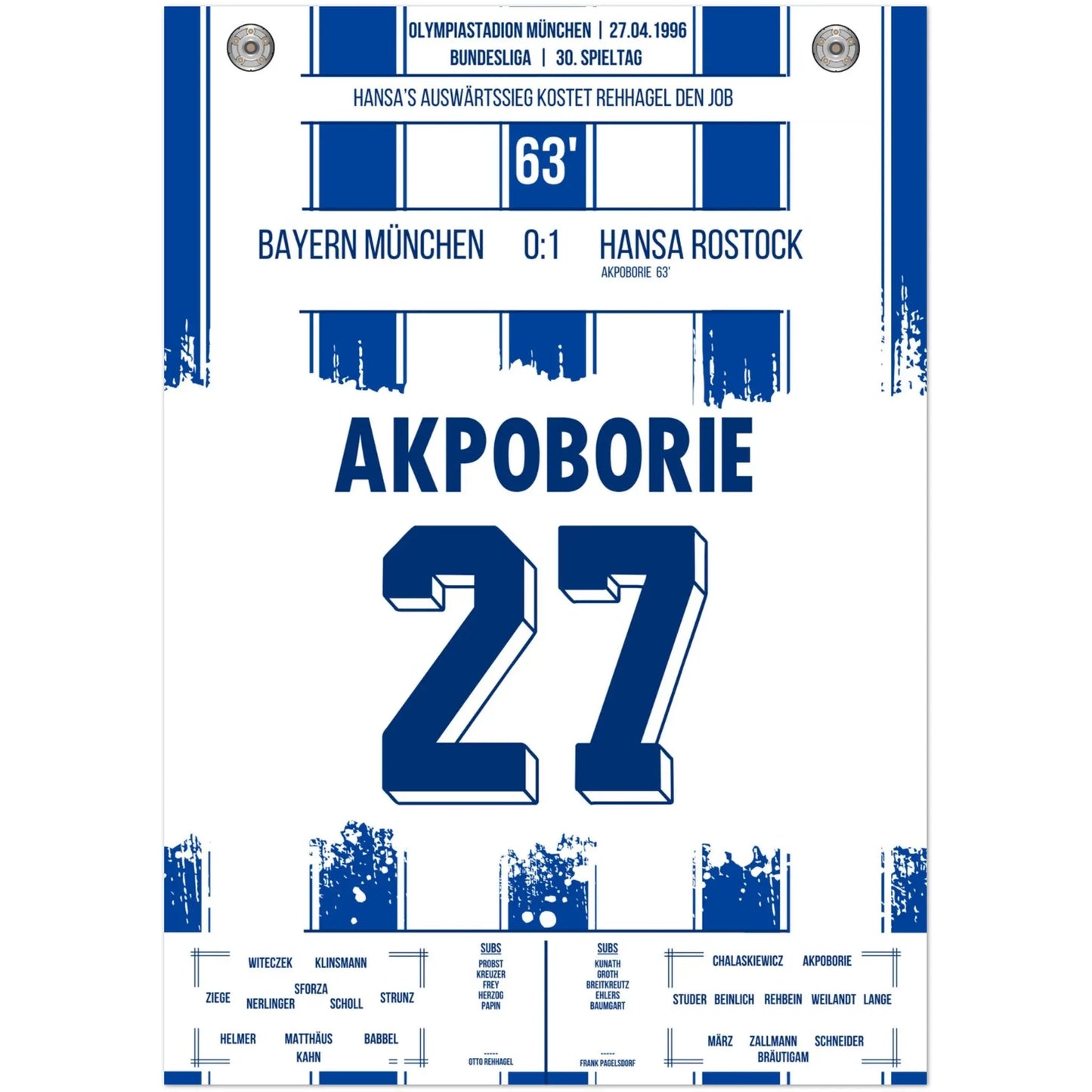 Rostock's victory at the <tc>Bayern</tc> in the promotion season 1995/96