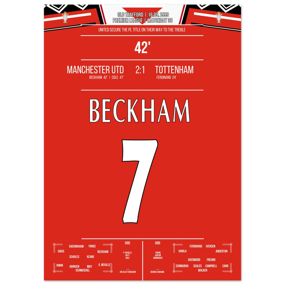 Beckham's Tor beim Gewinn der Meisterschaft 1999