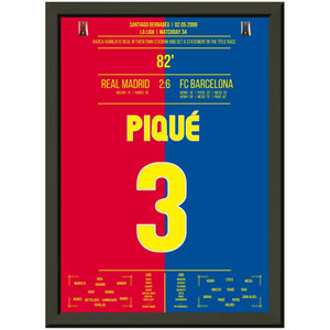 Barcelona's Machtdemonstration im Bernabéu in 2009 | Piqué's Tor A4-21x29.7-cm-8x12-Premium-Semi-Glossy-Paper-Metal