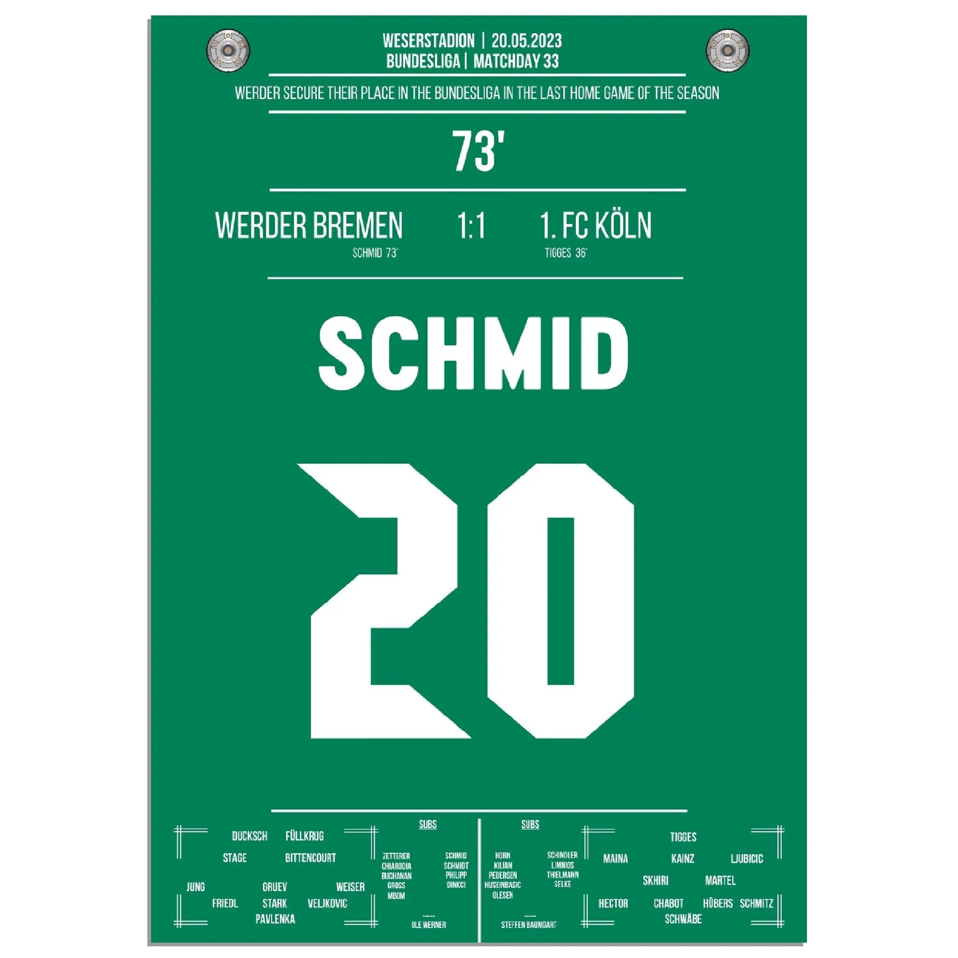 Bremen sichert den Klassenerhalt im letzten Bundesliga Heimspiel der Saison 22/23 