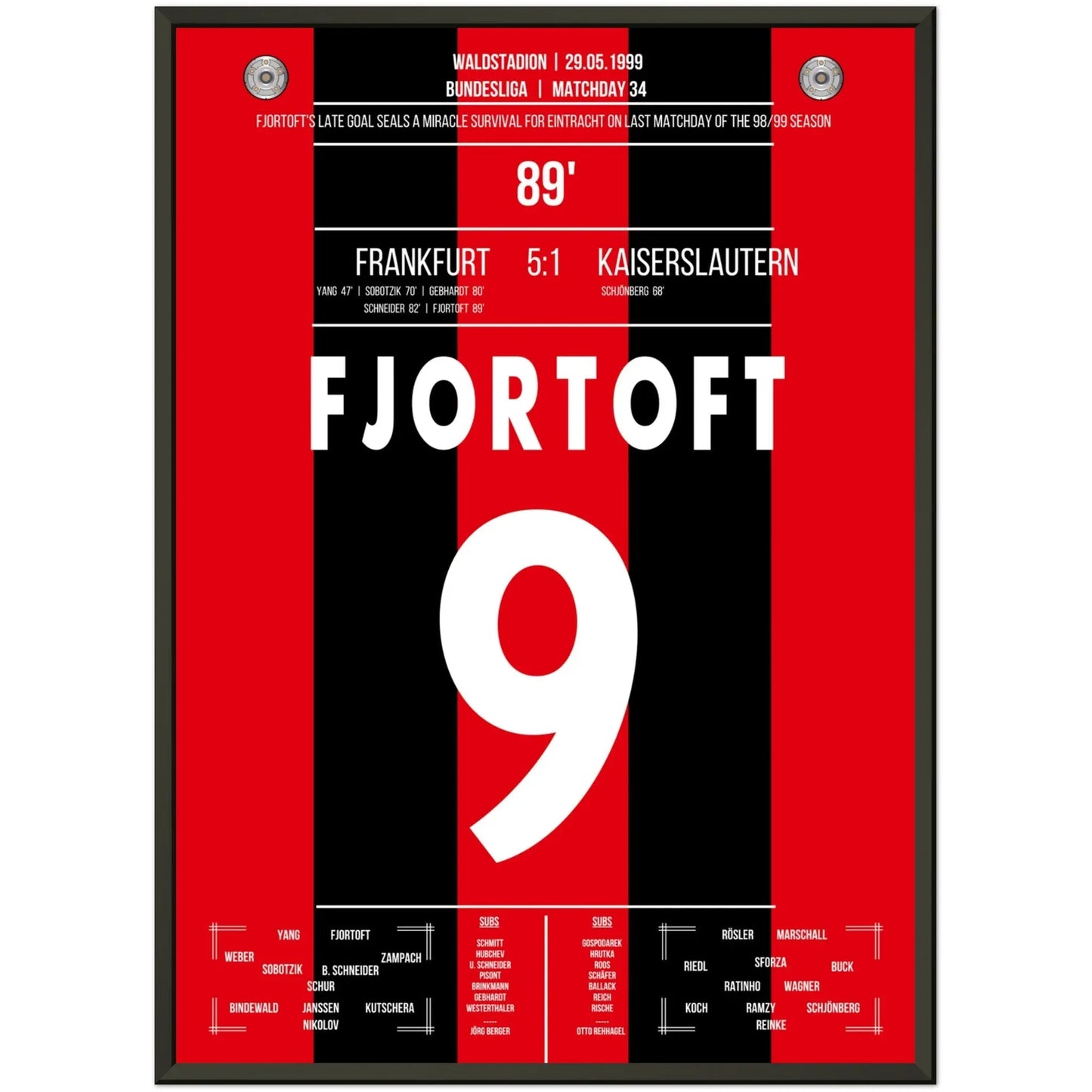 Fjörtoft's Tor zum Klassenerhalt 1999 