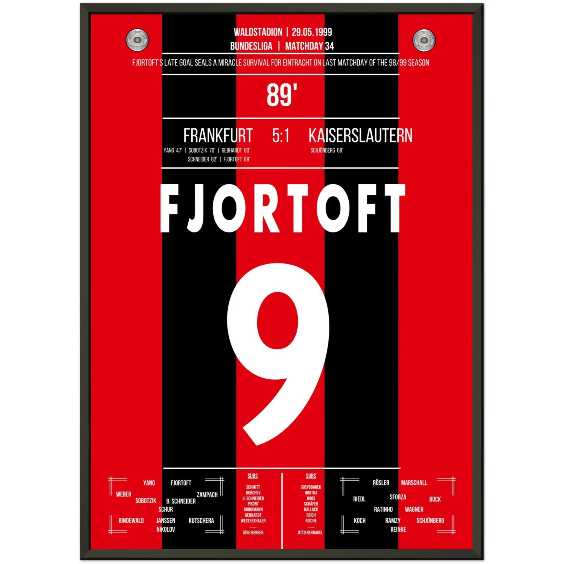 Fjörtoft's Tor zum Klassenerhalt 1999 