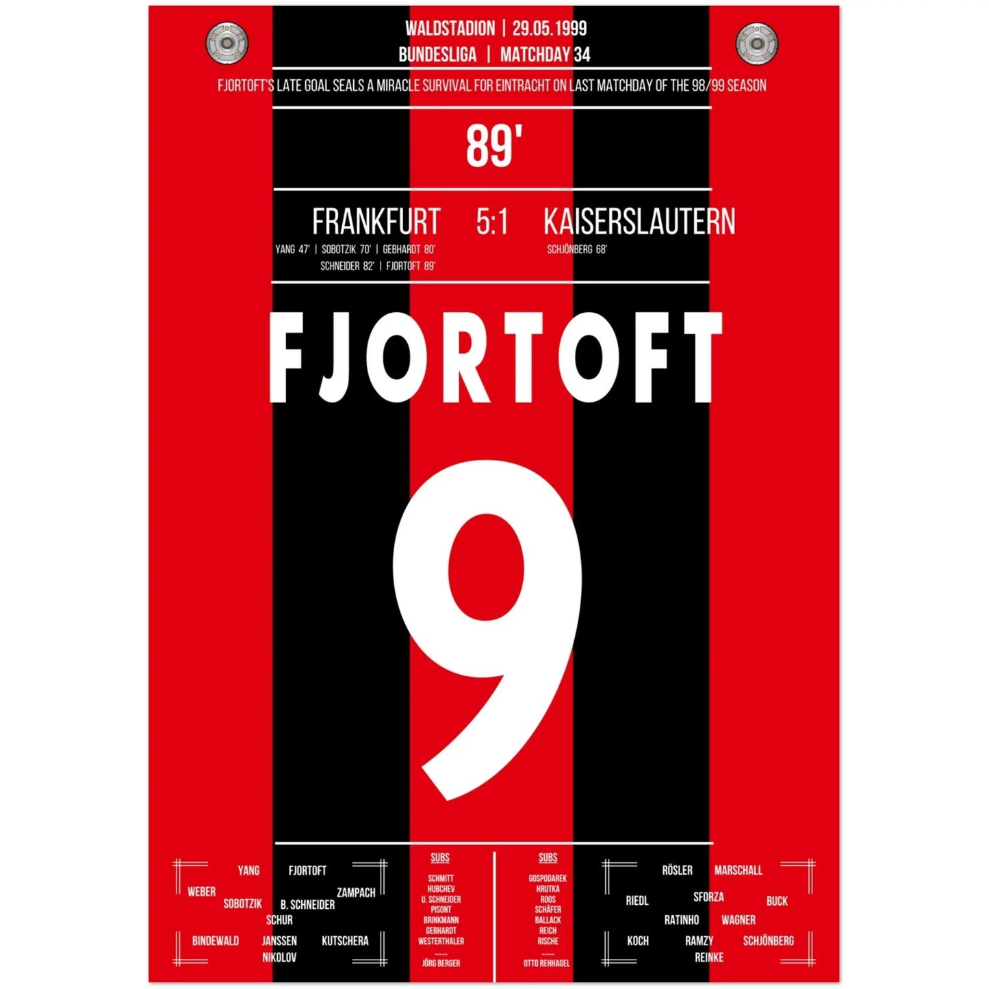 Fjörtoft's Tor zum Klassenerhalt 1999 