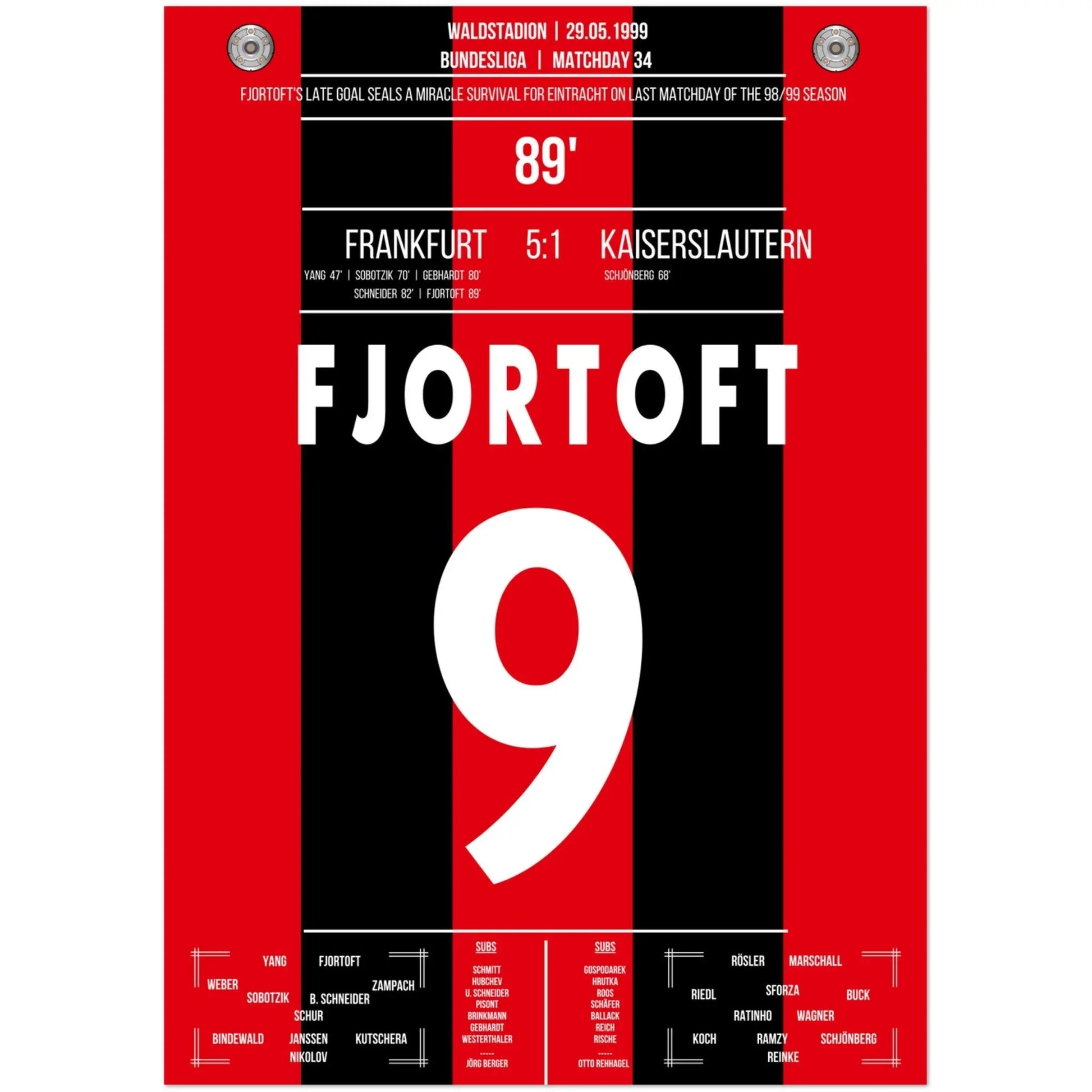 Fjörtoft's Tor zum Klassenerhalt 1999 