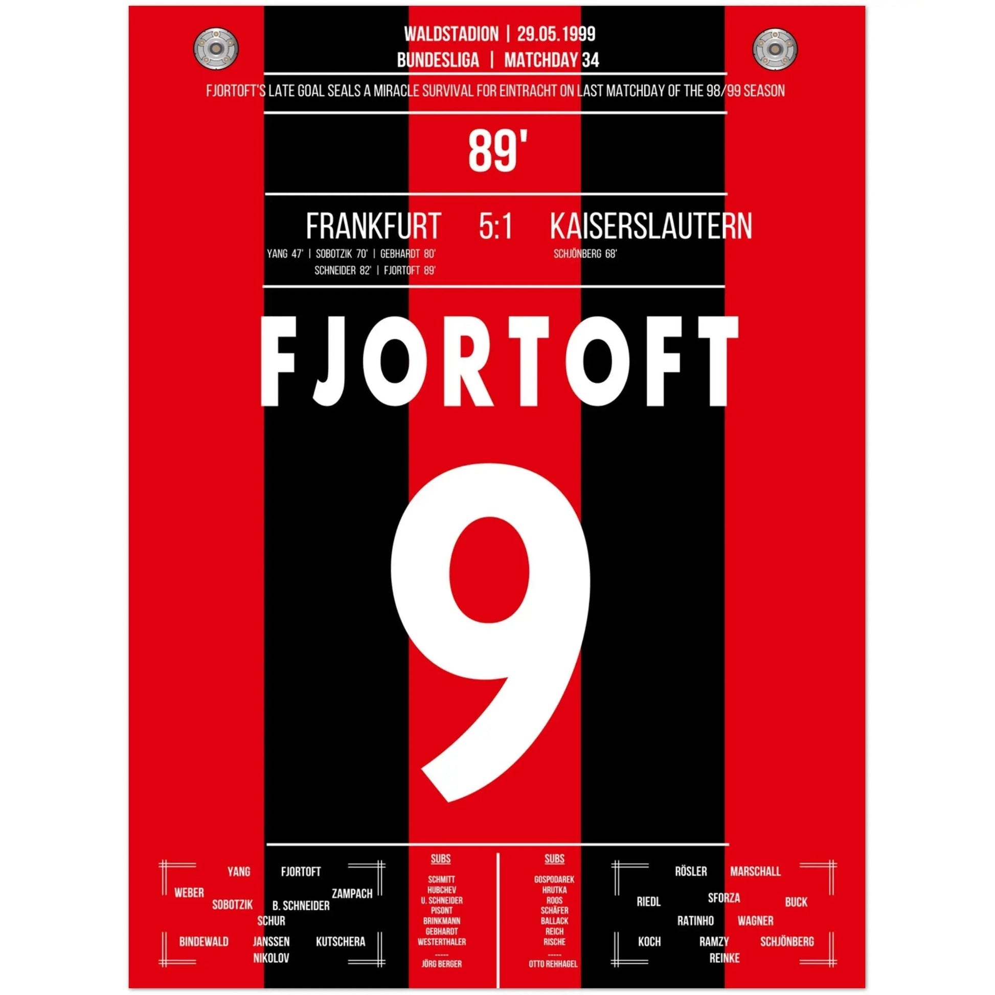 Fjörtoft's Tor zum Klassenerhalt 1999 