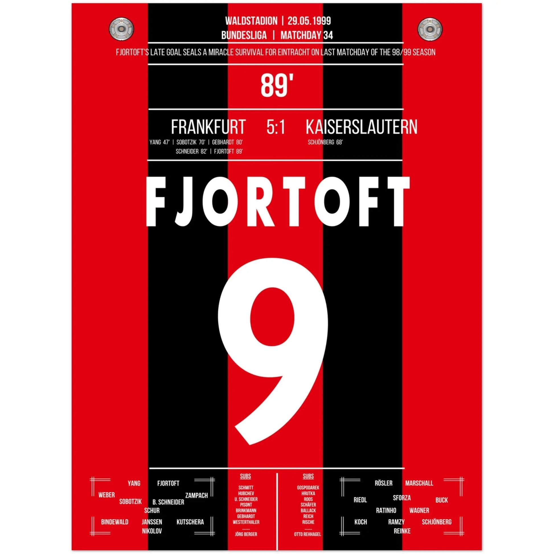 Fjörtoft's Tor zum Klassenerhalt 1999 