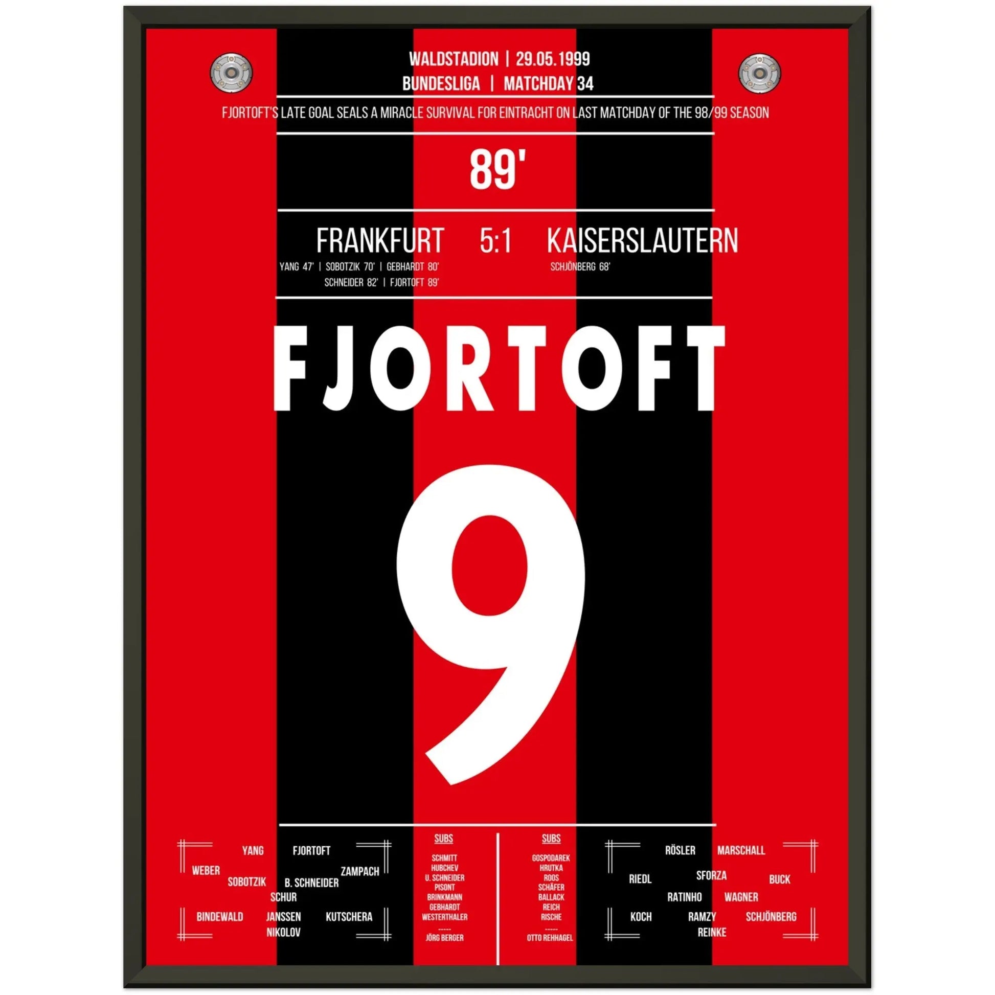 Fjörtoft's Tor zum Klassenerhalt 1999 