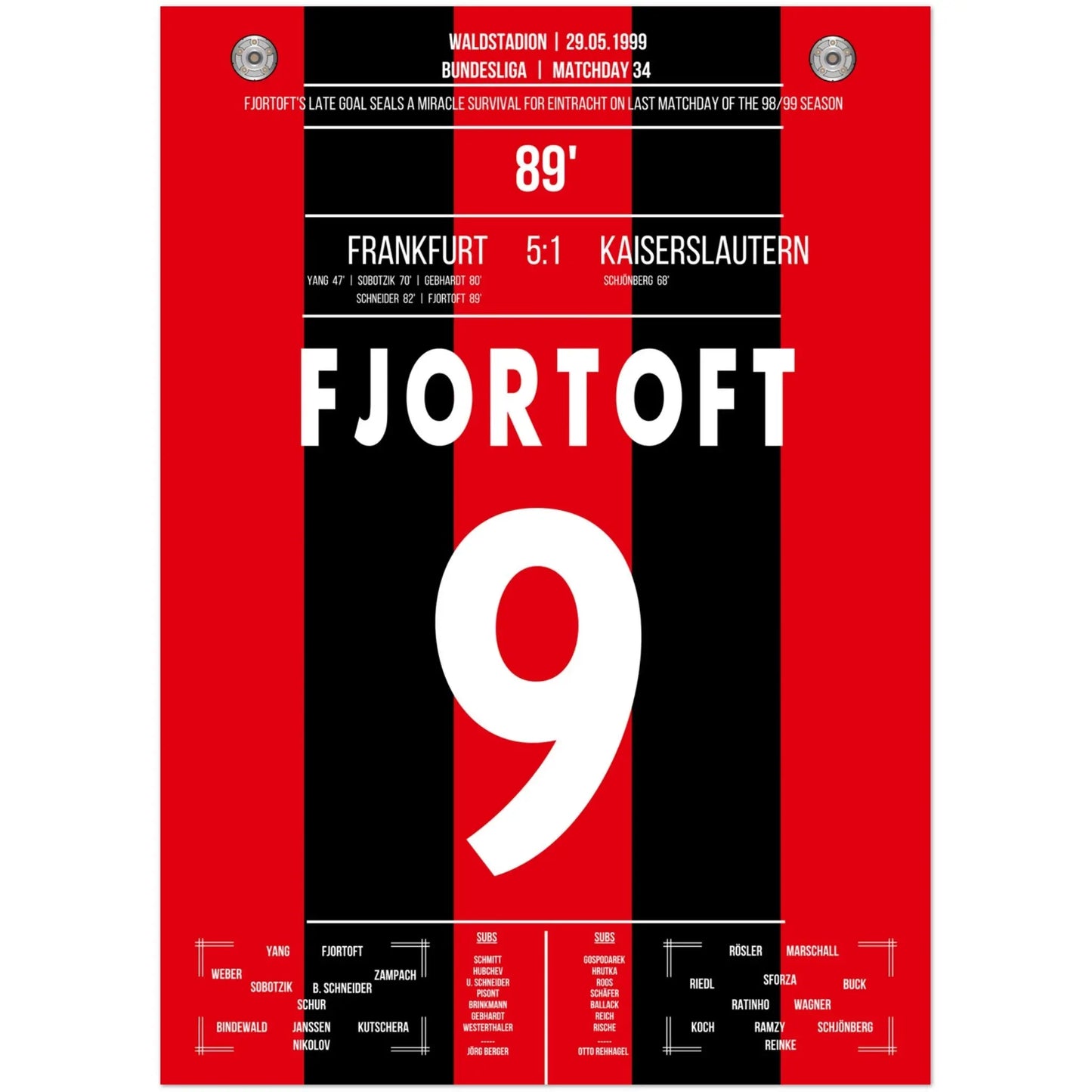 Fjörtoft's Tor zum Klassenerhalt 1999 