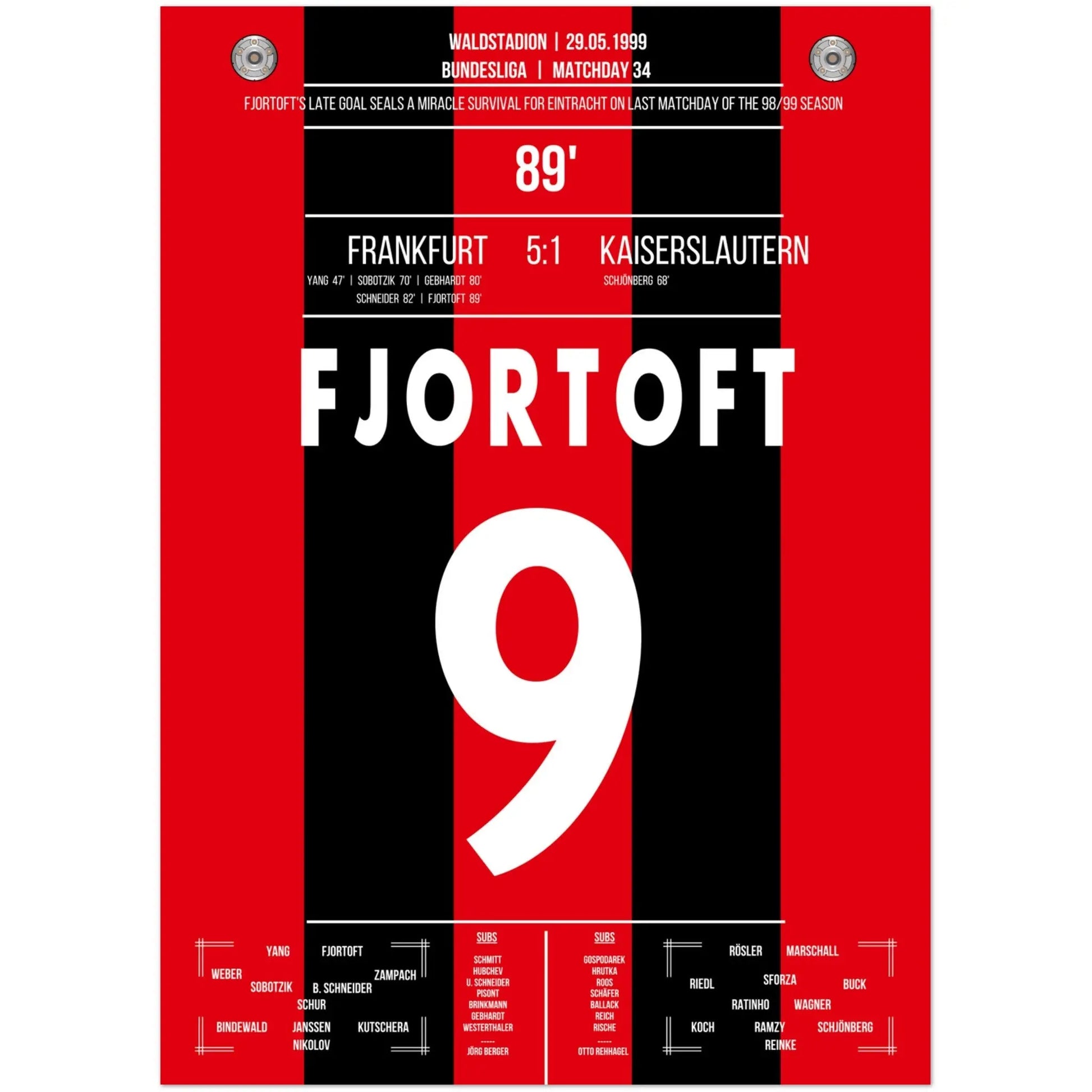 Fjörtoft's Tor zum Klassenerhalt 1999 