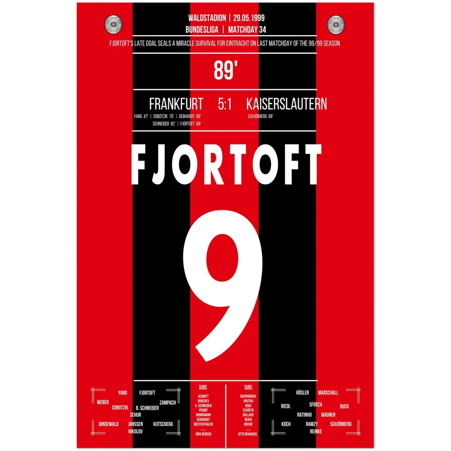 Fjörtoft's Tor zum Klassenerhalt 1999 