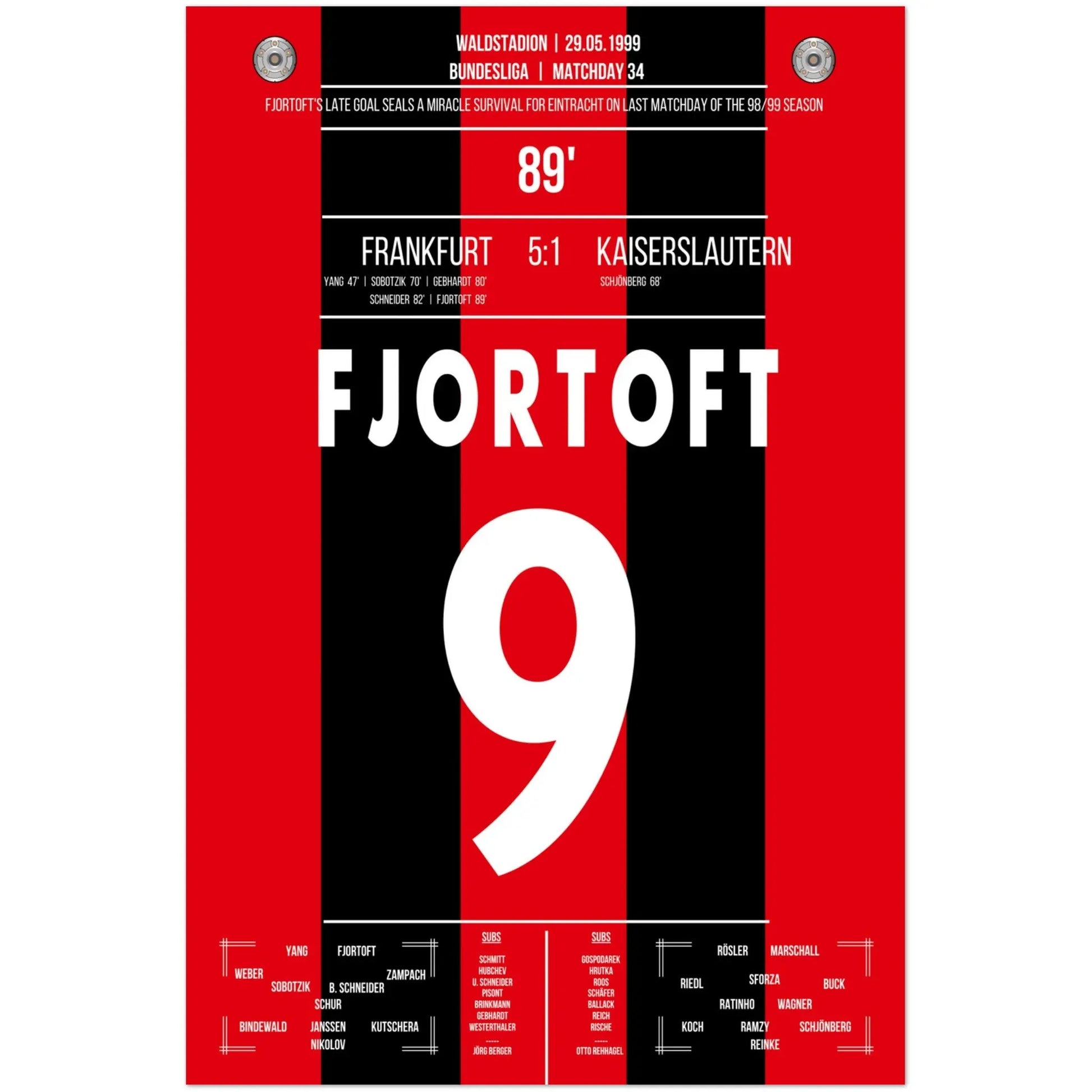 Fjörtoft's Tor zum Klassenerhalt 1999 