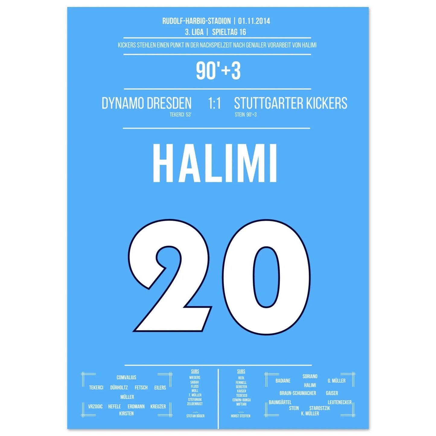 Halimi's genialer Moment in der Nachspielzeit in Dresden 2014 50x70-cm-20x28-Ohne-Rahmen