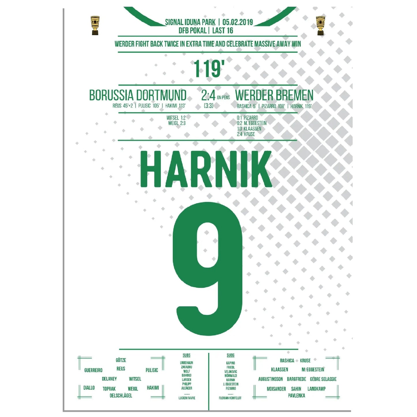 Harnik schießt Bremen ins Elfmeterschiessen des DFB Pokals 2019 